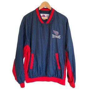 Vintage Tennessee Titans NFL Windbreaker Unique Sports Generation Navy Red Large